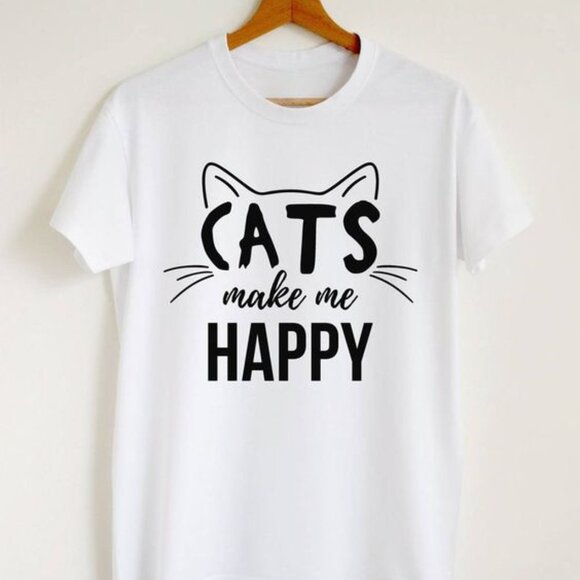 Unbranded Other - Cat Shirt, Cats Make Me Happy T-shirt, Cute Cat Mom Shirt